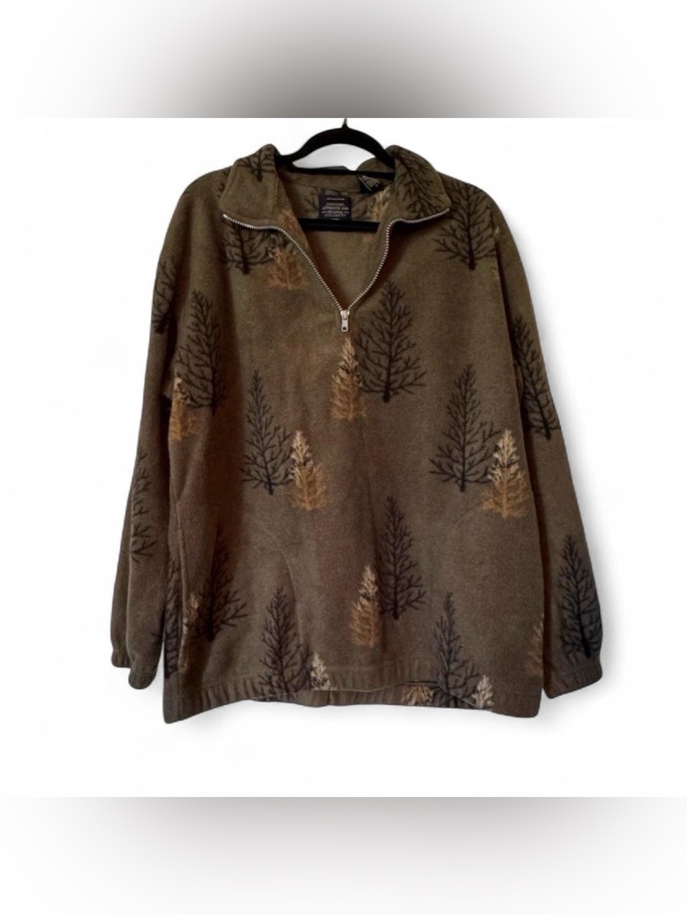 Vtg tree fleece quarter zip jacket